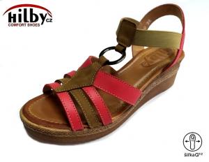 Hilby BB-1160 dámské sandály 20708, červená kombi, velikost 36