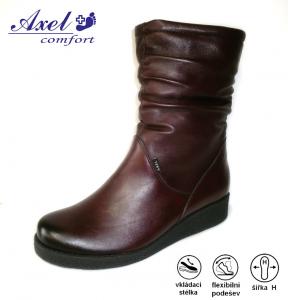 Axel 4362 dámská poloholeňová obuv /polokozačky/ 20654, bordó