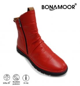 Bonamoor 300-100 19092 dámská poloholeňová obuv /polokozačky/ 20944, červená