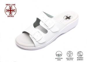 Medi line / Golden Fit 10002 Fussbet dámské zdravotní nazouváky - pantofle 20800, bílá