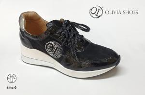Olivia shoes 3308 dámské šněrovací polobotky - tenisky 20841, černá