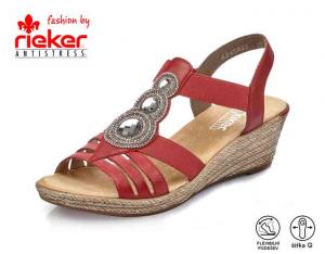 Rieker 62459-33 dámské sandály 20620, červená, velikost 37