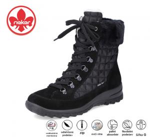 20963 Rieker L7141-00 dámská poloholeňová obuv /polokozačky/, černá