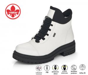 Rieker Y3163-80 dámská poloholeňová obuv /polokozačky/ 20922,bílá