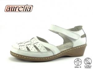 Aurelia LR62354 dámské sandály s uzavřenou špicí 20601, bílá, velikost 40