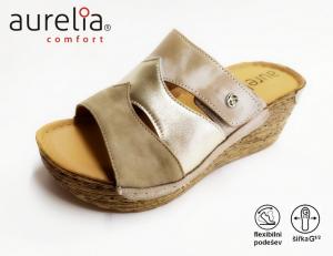 Aurelia K92 dámské nazouváky -  pantofle 20714, béžová kombi