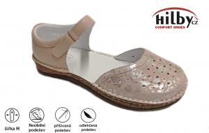 Hilby WA-573 dámské sandály s uzavřenou špicí a patou 20783, tělová