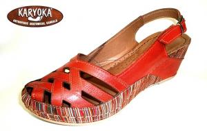 20552 Dámské sandály Karyoka 1502, červená, velikost 42