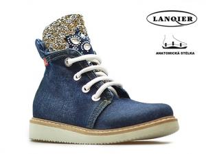 Lanqier 42C144 dámská kotníková obuv - tenisky 20523, džínová modrá, velikost 39 (38)
