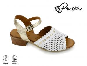 Piazza 910004-03 dámské sandály 20916, bílá / zlatá