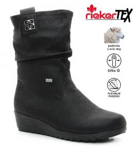 Rieker X2483-00 dámská poloholeňová obuv /polokozačky/ 20565, černá, velikost 39