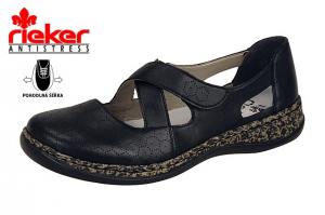 Rieker 46337-00 dámské sandály s uzavřenou špicí a patou 20297, černá, velikost 40