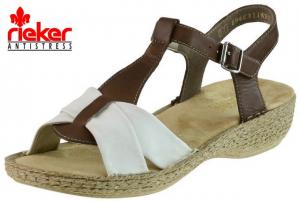 Rieker 65854-60 dámské sandály 20233, bílá/hnědá, velikost 39