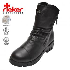 Rieker X2661-00 dámská poloholeňová obuv /polokozačky/ 20579, černá, velikost 37