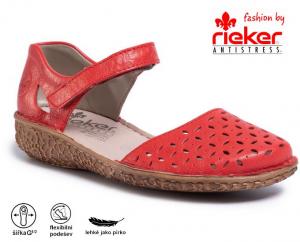 Rieker M0966-33 dámské sandály s plnou špicí a patou 20719, červená